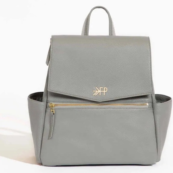 Freshly Picked Handbags - Freshly picked classic vegan leather stone gray mini backpack baby diaper bag
